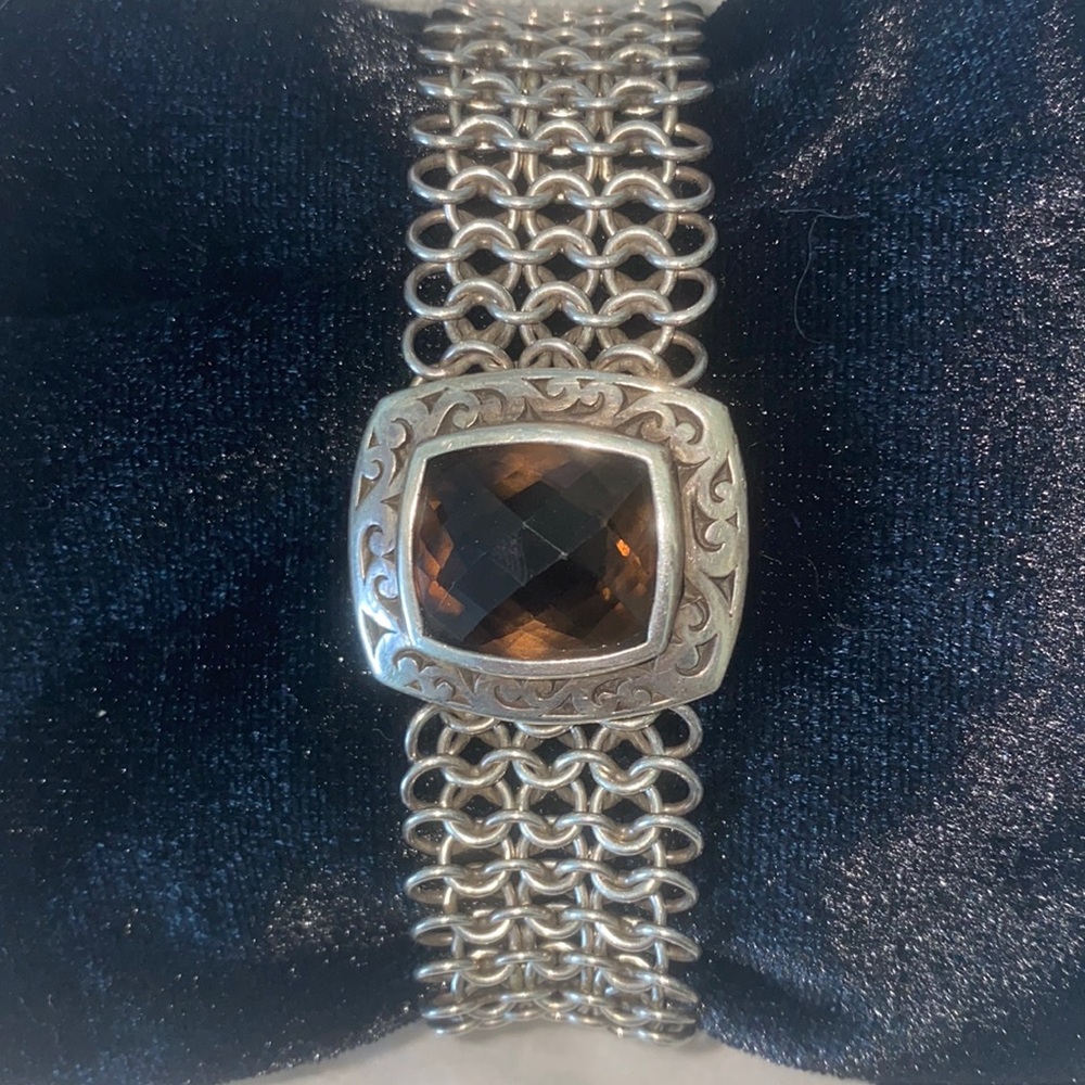 Lois Hill Smokey Topaz sterling silver bracelet